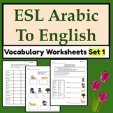 Arabic to English ESL Newcomer Activities: ESL Vocabulary 