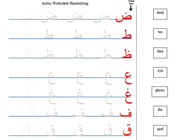 Preview of Arabic worksheet all 28 letters- BUNDLE