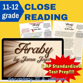 Preview of Araby by James Joyce Close Reading and AP Standardized Prep