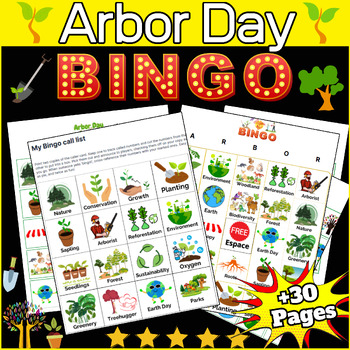 Preview of Arbor Day BINGO (30 completely different cards & calling cards included) 5th-6th