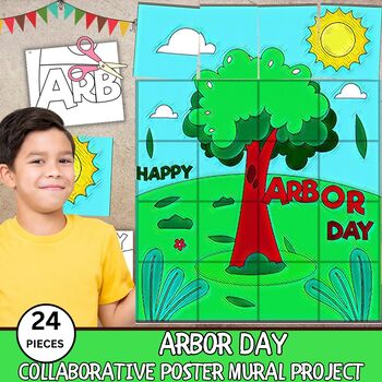Preview of Arbor Day Collaborative Poster Mural Project, Earth Day Craft,Bulletin Board