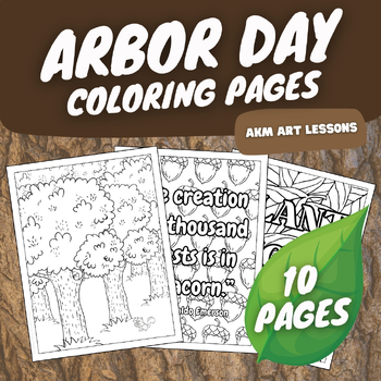 Preview of Arbor Day Coloring Pages - Coloring Book - Tree - Nature - Coloring Sheets