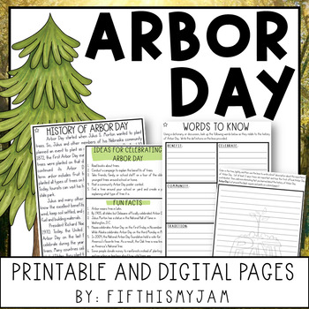 Preview of Arbor Day Differentiated Reading Passages