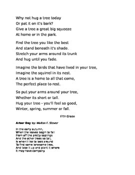 Arbor Day Poems by Teachtastic24 | TPT