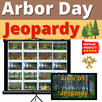 Preview of Arbor Day Trivia Jeopardy Activity Tree Trees Resource