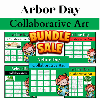 Preview of Arbor day craft : coloring activities bulletin board collaborative poster/Bundle