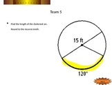 Arc Length, Area of Sectors, Area of Segments GAME