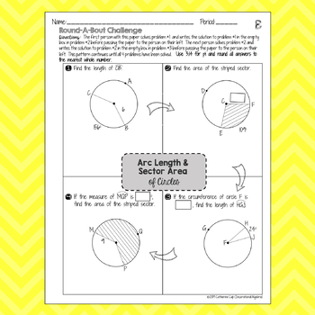 Arc Length & Sector Area of Circles: RoundABout Cooperative Learning