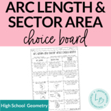 Arc Length and Sector Area Choice Board