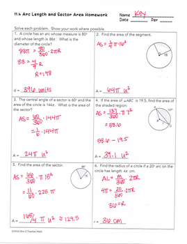 geometry unit 10 circles homework 7 answer key