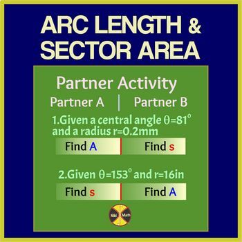 Preview of Arc Length and Sector Area - Partner Activity - Distance Learning