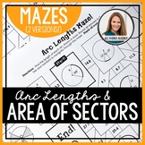 Arc Lengths and Area of Sectors in Circles | Mazes