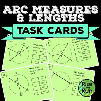 Preview of Arc Measures and Lengths Task Cards