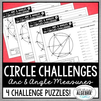Preview of Arc and Angle Measures in Circles | Challenge Puzzles