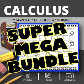 Preview of Arcade: Calculus SUPER MEGA BUNDLE Maze Activity