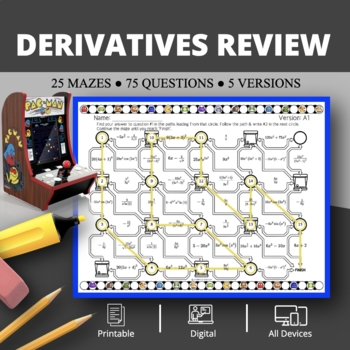 Preview of Arcade: Derivatives REVIEW Maze Activity