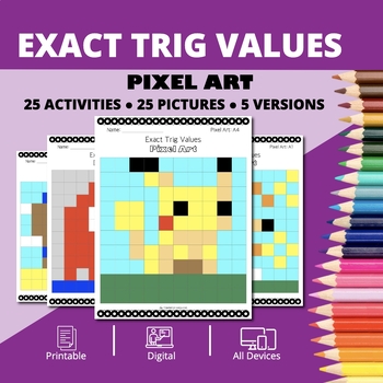 Preview of Arcade: Exact Trig Values Pixel Art Activity