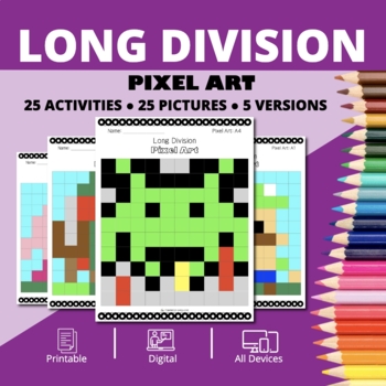 Preview of Arcade: Long Division Pixel Art Activity