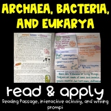 Archaea, Bacteria, and Eukarya Read and Apply Notebook Act