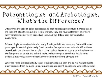 Archaeologist and Paleontologist Compare and Contrast Reading & Writing