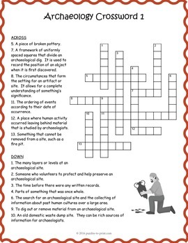 Preview of ARCHAEOLOGY Crossword Puzzle Worksheet Activities