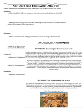 Preview of Archaeology Documents and Analysis Questions