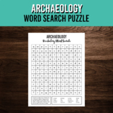 Archaeology Vocabulary Word Search Puzzle | Printable Activity