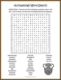 ARCHAEOLOGY Word Search Puzzle Worksheet Activity