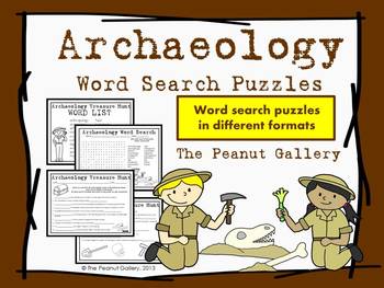 Archaeology Word Search Puzzles by The Peanut Gallery | TpT