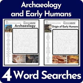 Preview of Archaeology and Early Humans Word Search Puzzle BUNDLE