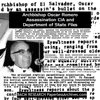 Preview of Archbishop Oscar Romero Assassination CIA & State Dept. Files