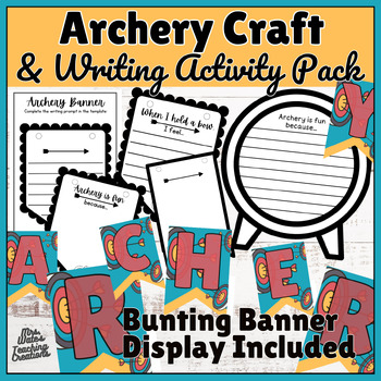 Preview of Archery Bunting Banner Display & Sports Creative Writing Crafts Worksheets