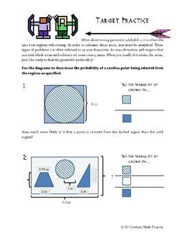 archery challenge area geometric probability 21st century math project