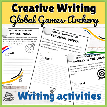 Preview of Archery Sports Creative Writing Prompts Worksheet Activity Pack