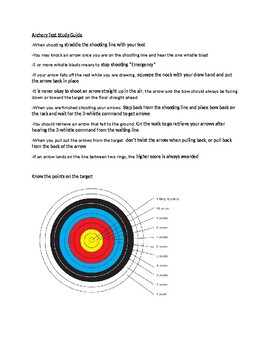 Preview of Archery Study Guide