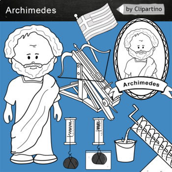 Preview of Archimedes Clip Art BW
