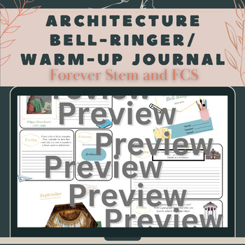Preview of Architecture Bell Ringer Journal Entire School Year-CTE