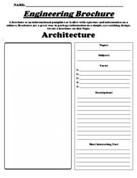 Preview of Architecture "Informational Brochure" WebQuest & Worksheet