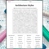 Architecture Styles Word Search Puzzle Worksheet Activity