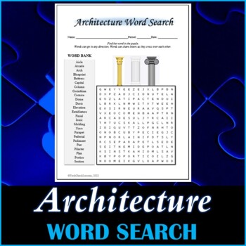 Preview of Architecture Word Search Puzzle
