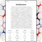Architecture Word Search Puzzle Worksheet Activity