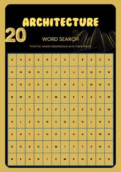 Preview of Architecture Word Search Puzzles: Engaging and Educational more than 20 Pages