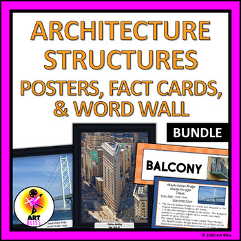Preview of Architecture & Bridge Bundle Posters, Word Wall & Fact Cards, STEM, STEAM