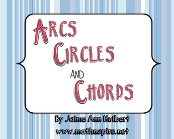 Preview of Arcs, Circles & Chords ~ Review Puzzle