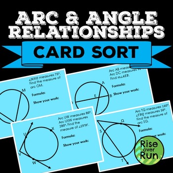 Preview of Arcs and Angles in Circles Task Card Sort