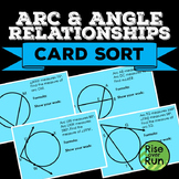 Arcs and Angles in Circles Task Card Sort