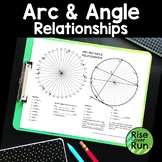 Arc and Angle Relationships in Circles Worksheet