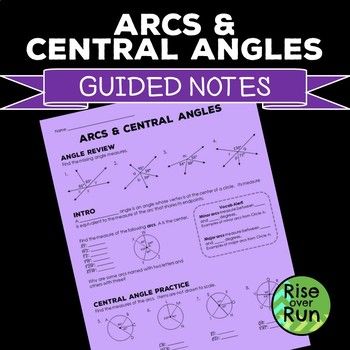 Preview of Arcs and Central Angles Interactive Notes, Free