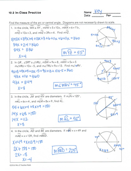 unit 10 circles homework 4 inscribed angles worksheet answers