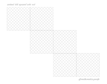 Preview of Arctan(1) Tilt Squared Cube Net - Cut Out Version